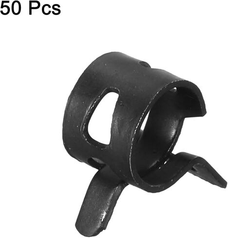 MECCANIXITY 50 Pcs Fuel Line Clamps Spring Band Hose Clamps, 15mm Silicone Air Tube Vacuum Hose Water Pipe Low Pressure Clamps Assortment Kit, Black in Saudi Arabia