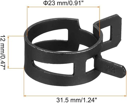 MECCANIXITY 50 Pcs Fuel Line Clamps Spring Band Hose Clamps, 15mm Silicone Air Tube Vacuum Hose Water Pipe Low Pressure Clamps Assortment Kit, Black in Saudi Arabia