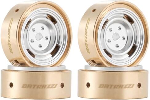 RC Crawlers Truck Upgrade Parts for SCX24/CR24/FMS FCX24M (Discovery/Range Rover & Tacoma) :0.8" Aluminum 4-Slot Road Wheels (4pcs) Yellow in Saudi Arabia