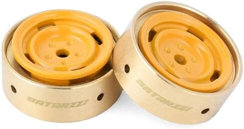 RC Crawlers Truck Upgrade Parts for SCX24/CR24/FMS FCX24M (Discovery/Range Rover & Tacoma) :0.8" Aluminum 4-Slot Road Wheels (4pcs) Yellow in Saudi Arabia