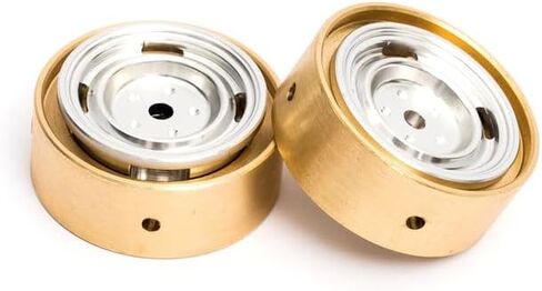 أجزاء ترقية شاحنة زواحف RC لـ SCX24/CR24/FMS FCX24M (ديسكفري/رينج روفر وتاكوما): عجلات طريق ألومنيوم ذات 4 فتحات مقاس 0.8 بوصة (4 قطع) أصفر in Saudi Arabia