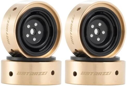 RC Crawlers Truck Upgrade Parts for SCX24/CR24/FMS FCX24M (Discovery/Range Rover & Tacoma) :0.8" Aluminum 4-Slot Road Wheels (4pcs) Yellow in Saudi Arabia