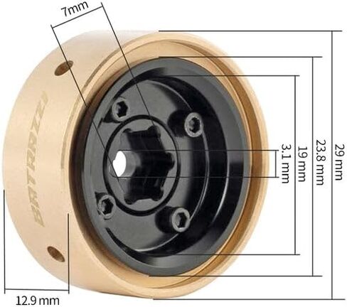 RC Crawlers Truck Upgrade Parts for SCX24/CR24/FMS FCX24M (Discovery/Range Rover & Tacoma) :0.8" Aluminum 4-Slot Road Wheels (4pcs) Yellow in Saudi Arabia