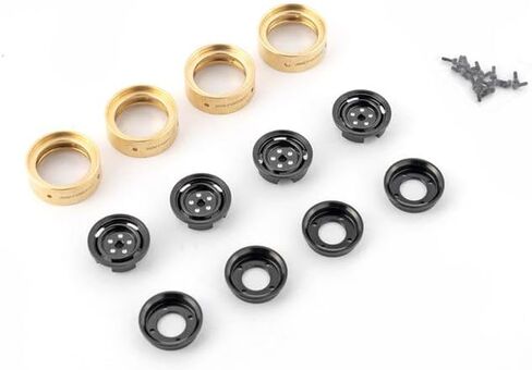 RC Crawlers Truck Upgrade Parts for SCX24/CR24/FMS FCX24M (Discovery/Range Rover & Tacoma) :0.8" Aluminum 4-Slot Road Wheels (4pcs) Yellow in Saudi Arabia