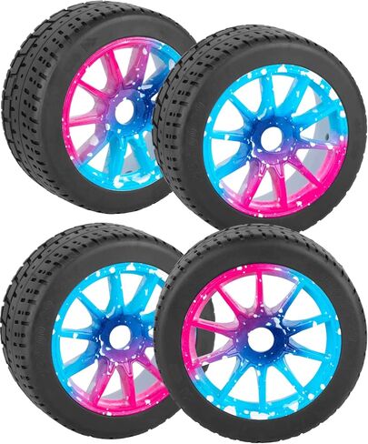 Wheels and Tires Truck Tires for 1/8 Typhon 6S BLX,1/7 Infraction 6S BLX,Limitless,RC Tires Highway Tires Soft Tires Buggy Tires Off Road Racing Truck Tires,4pcs,Black in Saudi Arabia