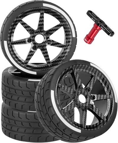 عجلة إطارات الطرق السريعة RC لـ 1/8 Typhon 6s BLX، 1/7 Infraction 6S BLX/Limitless، حافة عجلة RC وإطارات الطرق السريعة المطاطية عجلات وإطارات الانجراف RC، أزرق وردي in Kuwait