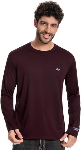 Men’s UPF 50+ Lightweight Long Sleeve Casual T-Shirt Quick Dry UV Sun Protection for Outdoor Beach Hiking Fishing Exercise in Kuwait