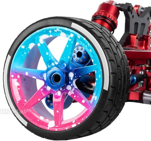 RC Highway Tires Wheel for 1/8 Typhon 6s BLX,1/7 Infraction 6S BLX/Limitless,RC Wheel Rim & Rubber Highway Tires RC Drift Wheels and Tires,Blue Pink in Saudi Arabia