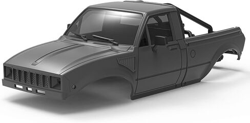 هيكل صلب SCX24 بيك اب مع رف سرير لـ 1/24 RC الزاحف المحوري SCX24 C10 Bronco Wrangler Base Camp 4 أجزاء ترقية عداء (رمادي) in Kuwait