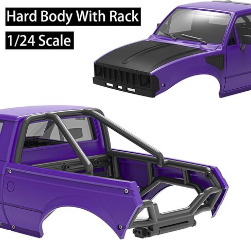 هيكل صلب SCX24 بيك اب مع رف سرير لـ 1/24 RC الزاحف المحوري SCX24 C10 Bronco Wrangler Base Camp 4 أجزاء ترقية عداء (رمادي) in Kuwait