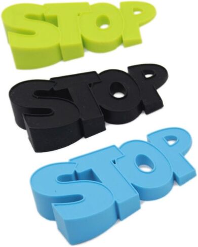 Door Stopper Silicone Easy to Use Wear-Resistant Windproof Rubber Stopper Durable Stop Letters Pattern(Green) in Saudi Arabia