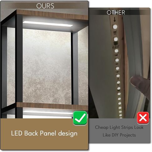 5 Tiers Corner Shelf with Light, WIFI RGB LED Floor Lamp Compatible with Alexa, Smart App and Remote Control, Corner Display Cabinet with Storage Rack for Collectibles Curio Living Room Bedroom Home in Saudi Arabia
