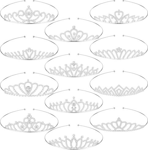 Hicarer 12 Pcs Tiaras for Girls Crystal Tiara Princess Crown for Kids Wedding Birthday(Cute) in Saudi Arabia