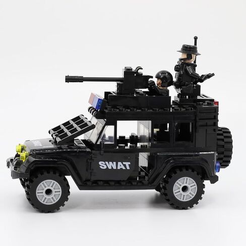 SWAT Set with 12 SWAT Officers, 2 Mounted Police with Horse – 1 Helicopter, 1 Armored SWAT SUV Vehicle,and 2 Motorcycle,Safe & Durable ABS – Great Gift for Kids, Boys, and Collectors in Saudi Arabia