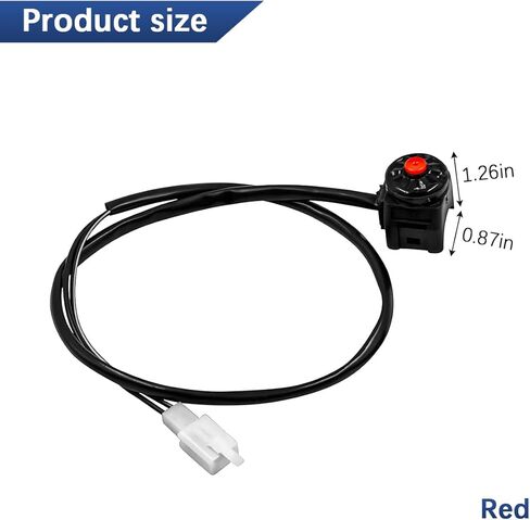 Motorbike Switch Handlebar, 7/8inch 22mm Motorcycle Engine Start Stop Kill Switch Horn Button, Scooter Exterior Stop Button Accessories, Universal for Quard Bike Cycle Motorvan (Red/Black) in Saudi Arabia
