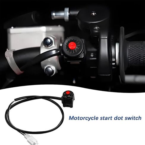 Motorbike Switch Handlebar, 7/8inch 22mm Motorcycle Engine Start Stop Kill Switch Horn Button, Scooter Exterior Stop Button Accessories, Universal for Quard Bike Cycle Motorvan (Red/Black) in Saudi Arabia
