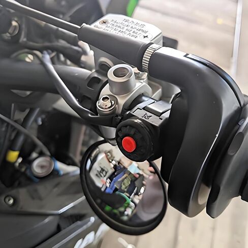 Motorbike Switch Handlebar, 7/8inch 22mm Motorcycle Engine Start Stop Kill Switch Horn Button, Scooter Exterior Stop Button Accessories, Universal for Quard Bike Cycle Motorvan (Red/Black) in Saudi Arabia