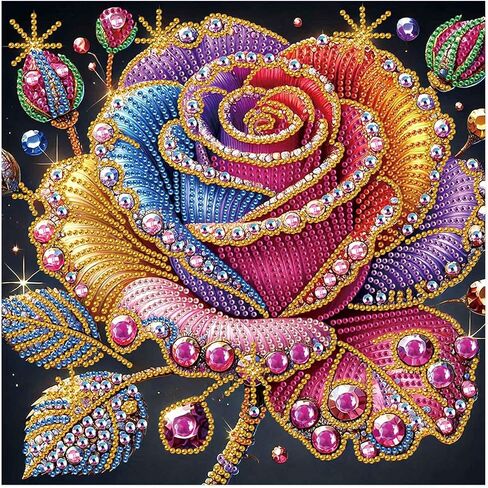 Diamond Painting Kits for Adults Rose, 5D Special Shape Diamond Art Kits for Beginners, Crystal Rhinestones Painting for Home Wall Decoration, 12×12 Inch in Saudi Arabia