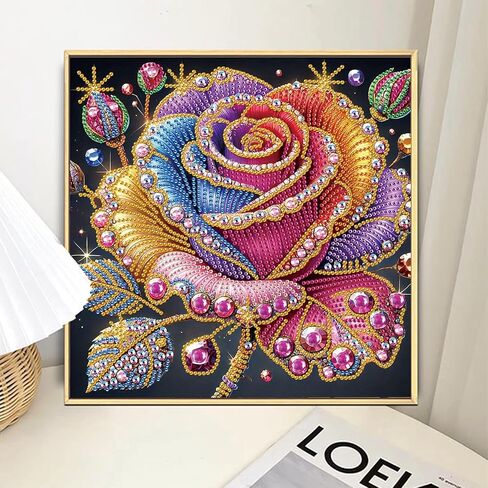 Diamond Painting Kits for Adults Rose, 5D Special Shape Diamond Art Kits for Beginners, Crystal Rhinestones Painting for Home Wall Decoration, 12×12 Inch in Saudi Arabia