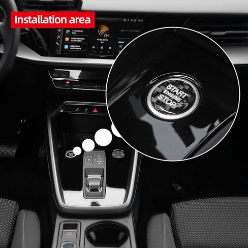 ملصق زر بدء تشغيل المحرك من BETTERHUMZ من ألياف الكربون لسيارة Audi A3 8Y A6 4K C8 A7 4K8 Q5 S6 2020-2025 ملحقات ديكور داخلية لمقبض التحكم (أسود) in Saudi Arabia