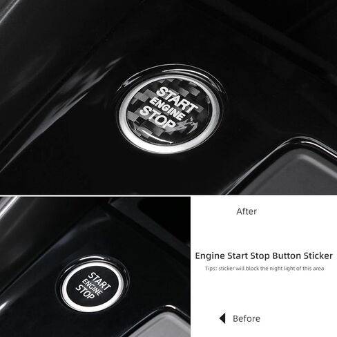 ملصق زر بدء تشغيل المحرك من BETTERHUMZ من ألياف الكربون لسيارة Audi A3 8Y A6 4K C8 A7 4K8 Q5 S6 2020-2025 ملحقات ديكور داخلية لمقبض التحكم (أسود) in Saudi Arabia