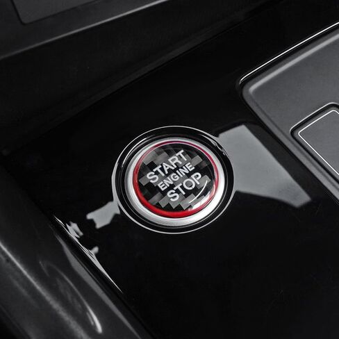 ملصق زر بدء تشغيل المحرك من BETTERHUMZ من ألياف الكربون لسيارة Audi A3 8Y A6 4K C8 A7 4K8 Q5 S6 2020-2025 ملحقات ديكور داخلية لمقبض التحكم (أسود) in Saudi Arabia