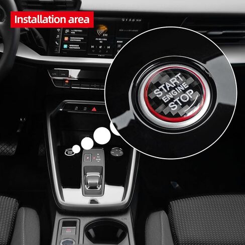ملصق زر بدء تشغيل المحرك من BETTERHUMZ من ألياف الكربون لسيارة Audi A3 8Y A6 4K C8 A7 4K8 Q5 S6 2020-2025 ملحقات ديكور داخلية لمقبض التحكم (أسود) in Saudi Arabia