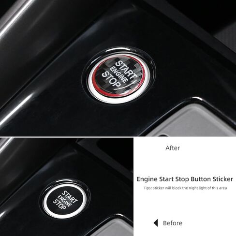 ملصق زر بدء تشغيل المحرك من BETTERHUMZ من ألياف الكربون لسيارة Audi A3 8Y A6 4K C8 A7 4K8 Q5 S6 2020-2025 ملحقات ديكور داخلية لمقبض التحكم (أسود) in Saudi Arabia