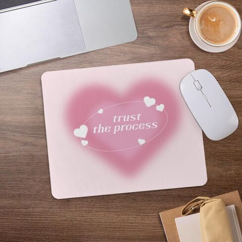 لوحة ماوس Preppy Pink Aura Heart، لوحة ماوس Girly Pink Trust The Process لوحة ماوس تحفيزية روحية للمكتب والمنزل والمكتب والنوم وأجهزة الكمبيوتر المحمول وملحقات ألعاب الكمبيوتر المحمول، مقاس 8.7 × 7.1 بوصة in Saudi Arabia