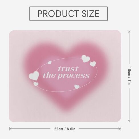 لوحة ماوس Preppy Pink Aura Heart، لوحة ماوس Girly Pink Trust The Process لوحة ماوس تحفيزية روحية للمكتب والمنزل والمكتب والنوم وأجهزة الكمبيوتر المحمول وملحقات ألعاب الكمبيوتر المحمول، مقاس 8.7 × 7.1 بوصة in Saudi Arabia