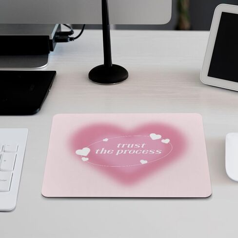 لوحة ماوس Preppy Pink Aura Heart، لوحة ماوس Girly Pink Trust The Process لوحة ماوس تحفيزية روحية للمكتب والمنزل والمكتب والنوم وأجهزة الكمبيوتر المحمول وملحقات ألعاب الكمبيوتر المحمول، مقاس 8.7 × 7.1 بوصة in Saudi Arabia