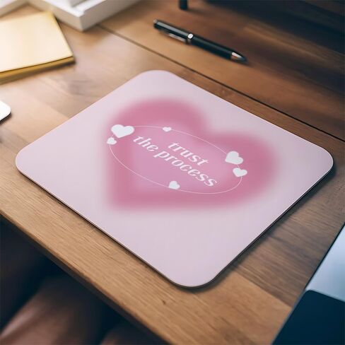 لوحة ماوس Preppy Pink Aura Heart، لوحة ماوس Girly Pink Trust The Process لوحة ماوس تحفيزية روحية للمكتب والمنزل والمكتب والنوم وأجهزة الكمبيوتر المحمول وملحقات ألعاب الكمبيوتر المحمول، مقاس 8.7 × 7.1 بوصة in Saudi Arabia