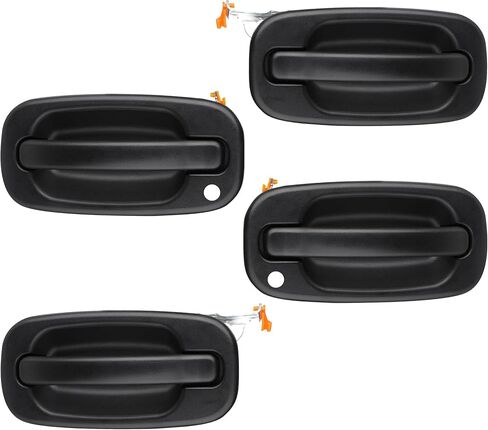 مجموعة مقابض الباب الخارجية 4 قطع، أمامي وخلفي لسيارة Chevy Silverado Suburban Tahoe Avalanche 1999-2007، لسيارة Cadillac Escalade، لسيارة GMC Sierra Yukon، يستبدل # 15034985 15721572 GM1520105، أسود in Kuwait