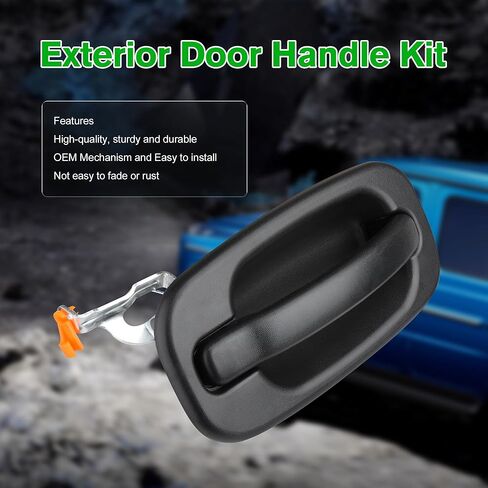 مجموعة مقابض الباب الخارجية 4 قطع، أمامي وخلفي لسيارة Chevy Silverado Suburban Tahoe Avalanche 1999-2007، لسيارة Cadillac Escalade، لسيارة GMC Sierra Yukon، يستبدل # 15034985 15721572 GM1520105، أسود in Kuwait