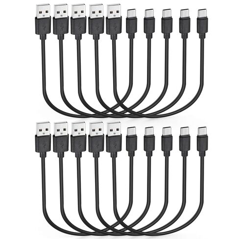 كابل USB C قصير بطول 1 قدم، 10 حزم، سلك شاحن سريع من النوع C in Saudi Arabia