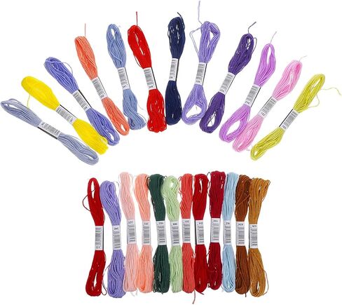 24 Colors Embroidery Thread Set Cotton Polyester Blend Hand Quilting Thread for Cross Stitch Knitting and Craft Projects for Adults in Saudi Arabia