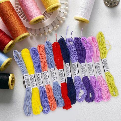 24 Colors Embroidery Thread Set Cotton Polyester Blend Hand Quilting Thread for Cross Stitch Knitting and Craft Projects for Adults in Saudi Arabia