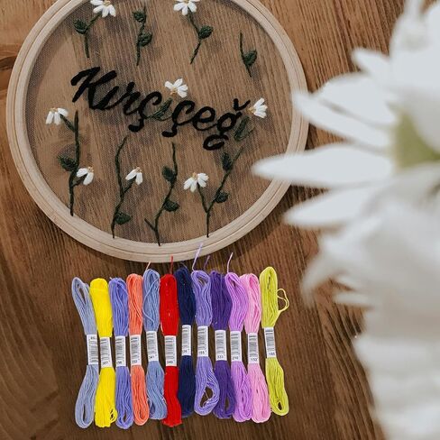 24 Colors Embroidery Thread Set Cotton Polyester Blend Hand Quilting Thread for Cross Stitch Knitting and Craft Projects for Adults in Saudi Arabia