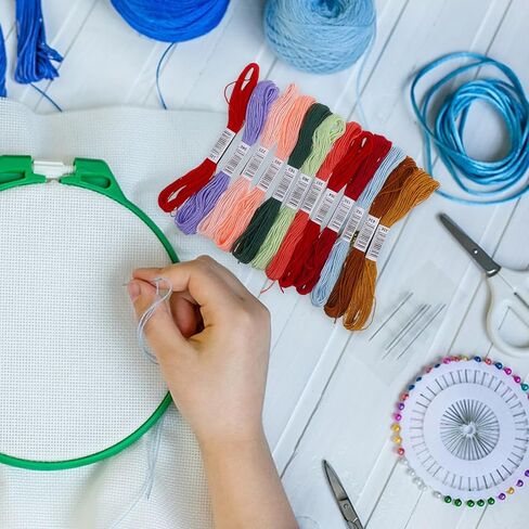 24 Colors Embroidery Thread Set Cotton Polyester Blend Hand Quilting Thread for Cross Stitch Knitting and Craft Projects for Adults in Saudi Arabia