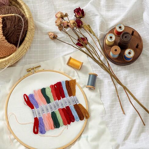 24 Colors Embroidery Thread Set Cotton Polyester Blend Hand Quilting Thread for Cross Stitch Knitting and Craft Projects for Adults in Saudi Arabia