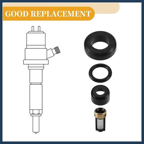Fuel Injector Seal O Ring - Car O-Ring Rebuild Repair Kit - for Toyota 1.8L L4 2000-2005 NBR Rubber Black - 4 Sets Stylish Design in Saudi Arabia