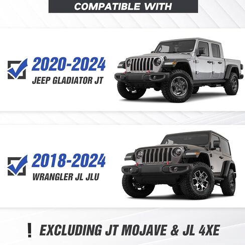 غطاء إطاري للزجاج الأمامي من Mad Max، درع للجسم من الشمس متوافق مع 2018-2024 Jeep Gladiator JT & Wrangler JL JLU (باستثناء JT Mojave & JL 4xe) مع 4 مصابيح LED in Saudi Arabia