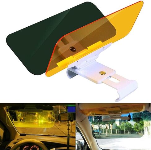 Car Sun Visor Anti-Glare Glass Goggles Mirror Clip-on Shield Sunshade for Day and Night Driving Universal Accessories in Saudi Arabia
