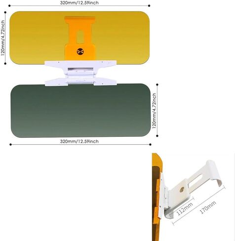 Car Sun Visor Anti-Glare Glass Goggles Mirror Clip-on Shield Sunshade for Day and Night Driving Universal Accessories in Saudi Arabia