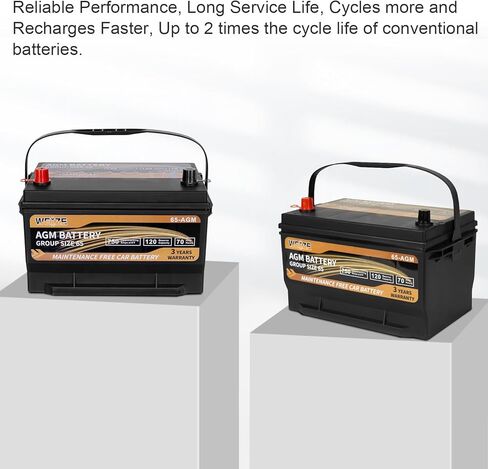 Weize Platinum AGM Battery BCI Group 94R - 12v 80ah H7 Size 94R Automotive Battery, 140RC, 850CCA, 36 Months Warranty in Kuwait