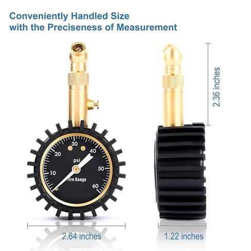 Tire Pressure Gauge for Cars 0-75 PSI, Air Pressure Gauge with Large Glow Dial, Calibrated to ANSI B40.1 Grade A(Plus-Minus 1%), Tire Gauge for Tire Pressure Car Accessories (Black) in Saudi Arabia