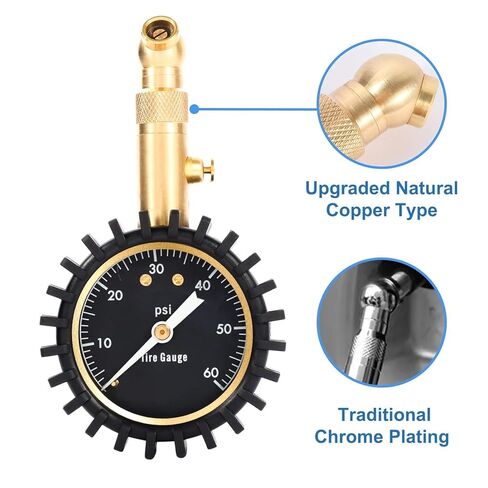 Tire Pressure Gauge for Cars 0-75 PSI, Air Pressure Gauge with Large Glow Dial, Calibrated to ANSI B40.1 Grade A(Plus-Minus 1%), Tire Gauge for Tire Pressure Car Accessories (Black) in Saudi Arabia