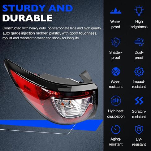 ضوء الذيل الخارجي LED - الضوء الخلفي للفرامل متوافق مع Chevy Traverse 2018-2021 - استبدال مجموعة المصباح الخلفي لـ 84618033 وGM2804130 - الجانب الأيسر للسائق الخارجي in Saudi Arabia