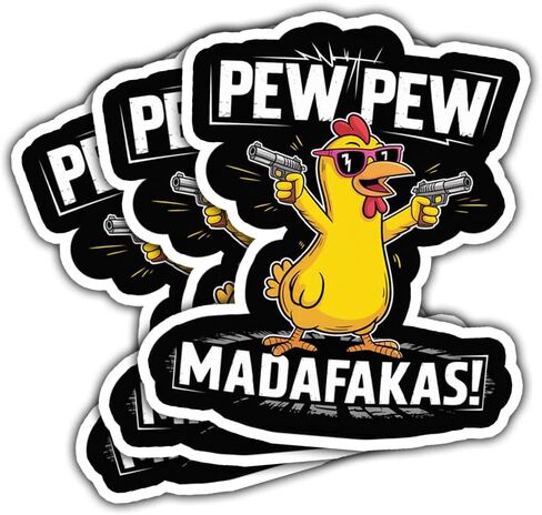 3Pcs Duck Pew Pew Madafakas Sticker Funny Ducks Lover Gift for Offensive Joke Pew Pew Madafakas Stickers Sarcastic Gamers Chicken Gun Humor Decal for Laptop Bottle Notebook Toolbox Hard Hat 3" in Saudi Arabia