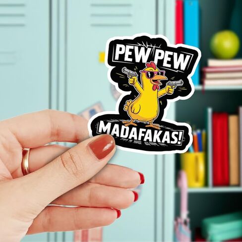 3Pcs Duck Pew Pew Madafakas Sticker Funny Ducks Lover Gift for Offensive Joke Pew Pew Madafakas Stickers Sarcastic Gamers Chicken Gun Humor Decal for Laptop Bottle Notebook Toolbox Hard Hat 3" in Saudi Arabia
